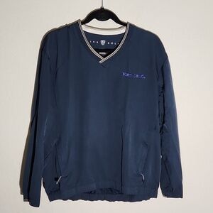 Nike Golf Mens Shirt Size M Windbreaker Pull Over Long Sleeve Zippered Blue